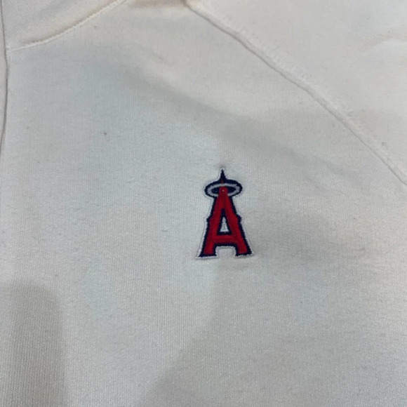 Vintage Baseball Anaheim ANGELS White 1/4 Zip Pullover Sweater Size M - Picture 9 of 16